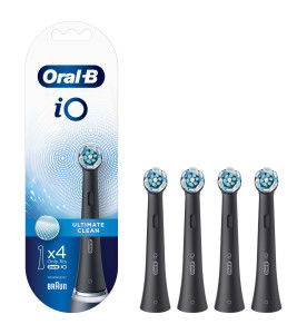 Oral-B iO Ultimate Clean Black Electric Toothbrush Heads, Pack of 4 Counts