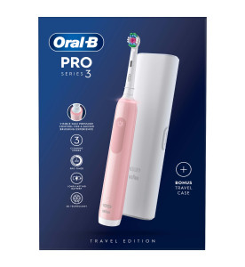 Oral-B Pro Series 3 Pink Electric Toothbrush, Travel Case
