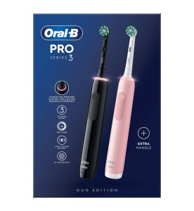 Oral-B Pro Series 3 Black & Pink Electric Toothbrushes