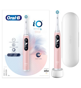 Oral-B iO 6 Pink Electric Toothbrush, Travel Case