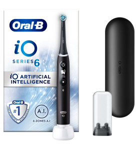 Oral-B iO 6 Black Electric Toothbrush, Travel Case