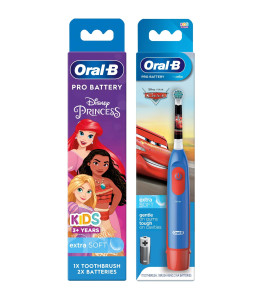 Oral-B Pro Battery Powered Toothbrush Featuring Cars Or Princesses Characters 