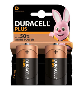 Duracell Plus Power D 2 Pack Alkaline Batteries