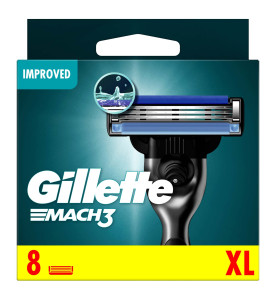 Gillette Mach3 Razor Refills for Men, 8 Razor Blade Refills