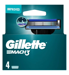 Gillette Mach3 Razor Refills for Men, 4 Razor Blade Refills