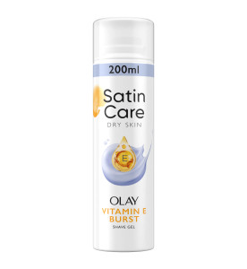 Gillette Satin Care Women's Shave Gel, Vitamin E Burst with Olay, 200ml
