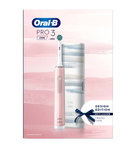 Oral B Pro 3500 Electric Toothbrush Pink Striking, Travel Case