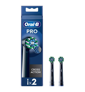 Oral-B Pro Cross Action Black Toothbrush Heads, 2 Counts