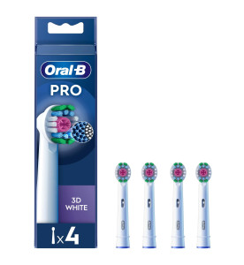 Oral-B Pro 3D White Toothbrush Heads, 4 Counts