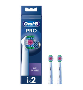 Oral-B Pro 3D White Toothbrush Heads, 2 Counts