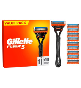 Gillette Fusion5 Razor for Men, 1 Gillette Razor, 10 Blade Refills