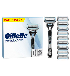 Gillette SkinGuard Sensitive Men’s Razor, 1 Handle, 10 Blade Refills