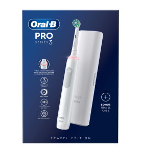 Oral-B Pro Series 3 White Electric Toothbrush, Travel Case