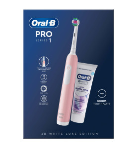 Oral-B Pro Series 1 Pink Electric Toothbrush, Toothpaste