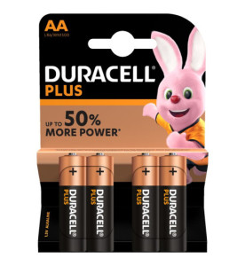 Duracell Plus Power AA 4 Pack Alkaline Batteries